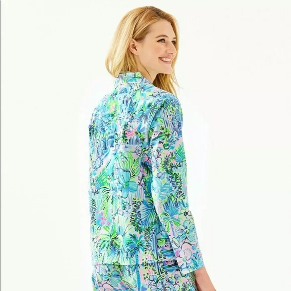 Lilly Pulitzer PJ Woven Top Lilly’s House - Size XS - Picture 3 of 13